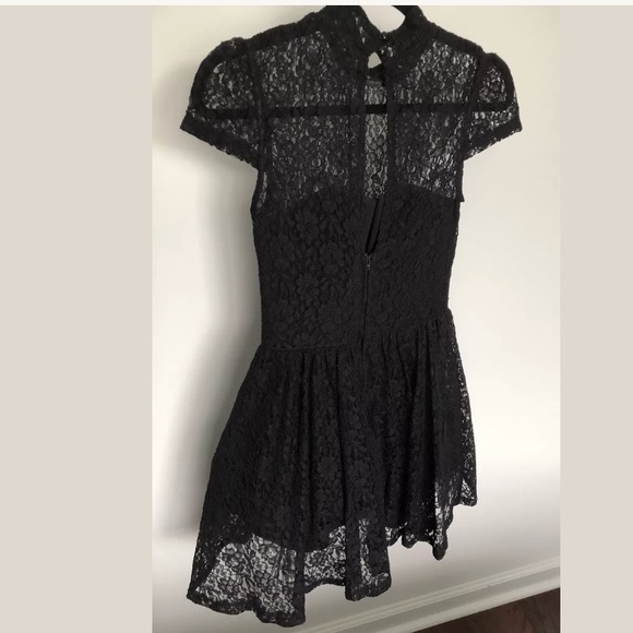 ASOS Women's Black Lace High Neck Prom Dress US4 - Picture 5 of 6